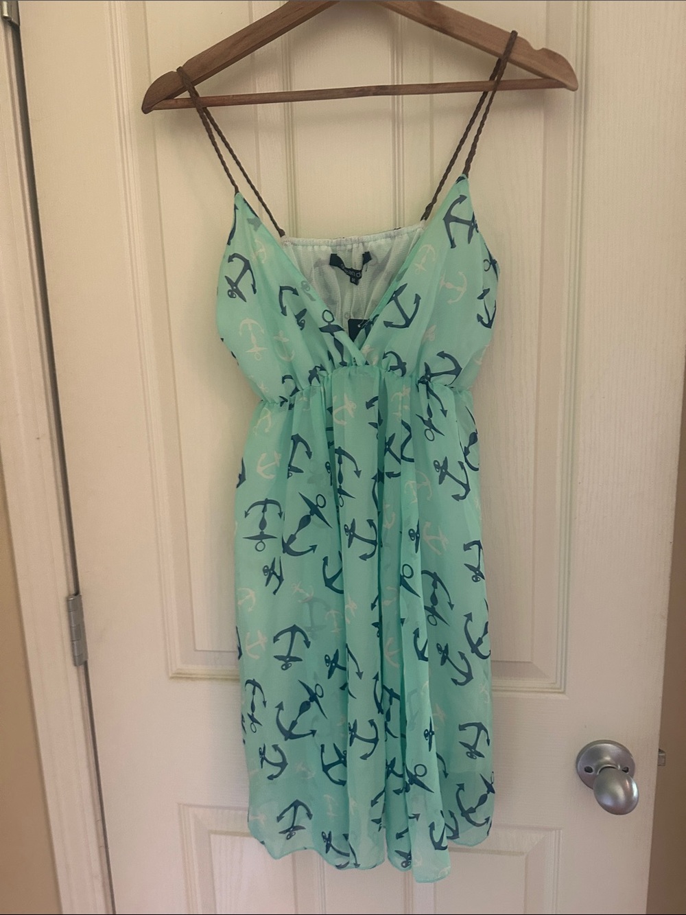 Ocean Drive Mint Green Anchor Print Sundress